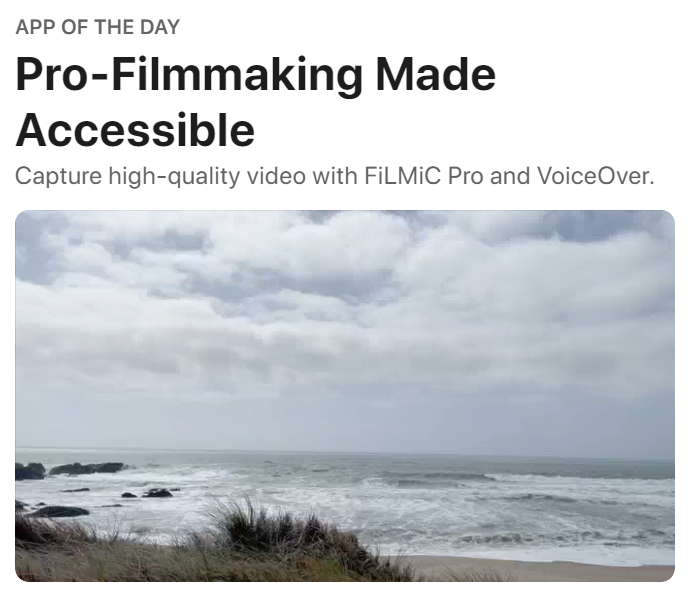 Filmic Pro - Apple App of the Day An image of the seashore