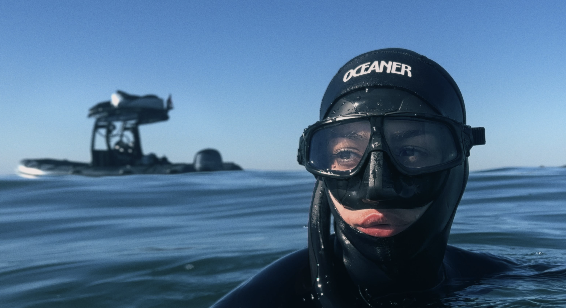 Freediver in the Pacific Ocean